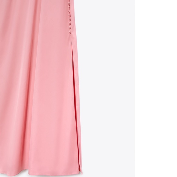Zara Satin Effect Buttoned Dress Size Large - Picture 5 of 7